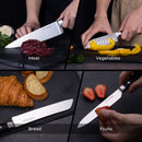 Linoroso 5-Piece All-Purpose Kitchen Knife Set with 16" Magnetic Wall Holder