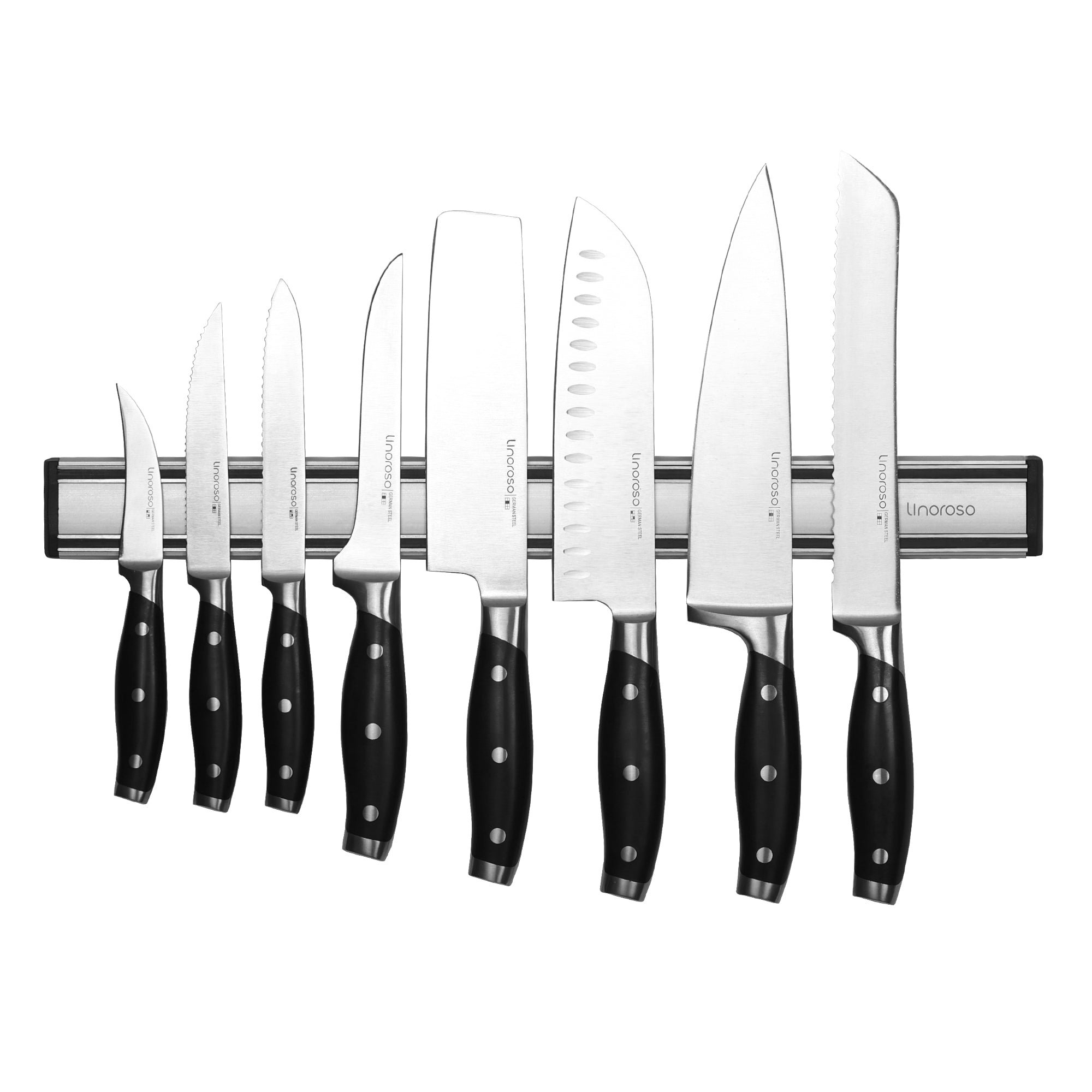 linoroso 14.3 Inch Heavy Duty Aluminum Magnetic Knife Holder for Wall