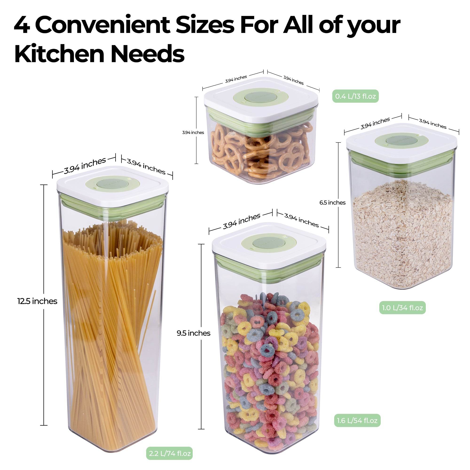 linoroso Food Storage Containers with Date Recording Lids-4 Pieces Set - Linoroso 