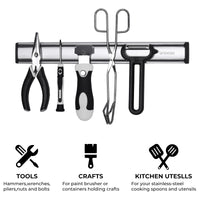 linoroso 14.3 Inch Heavy Duty Aluminum Magnetic Knife Holder for Wall