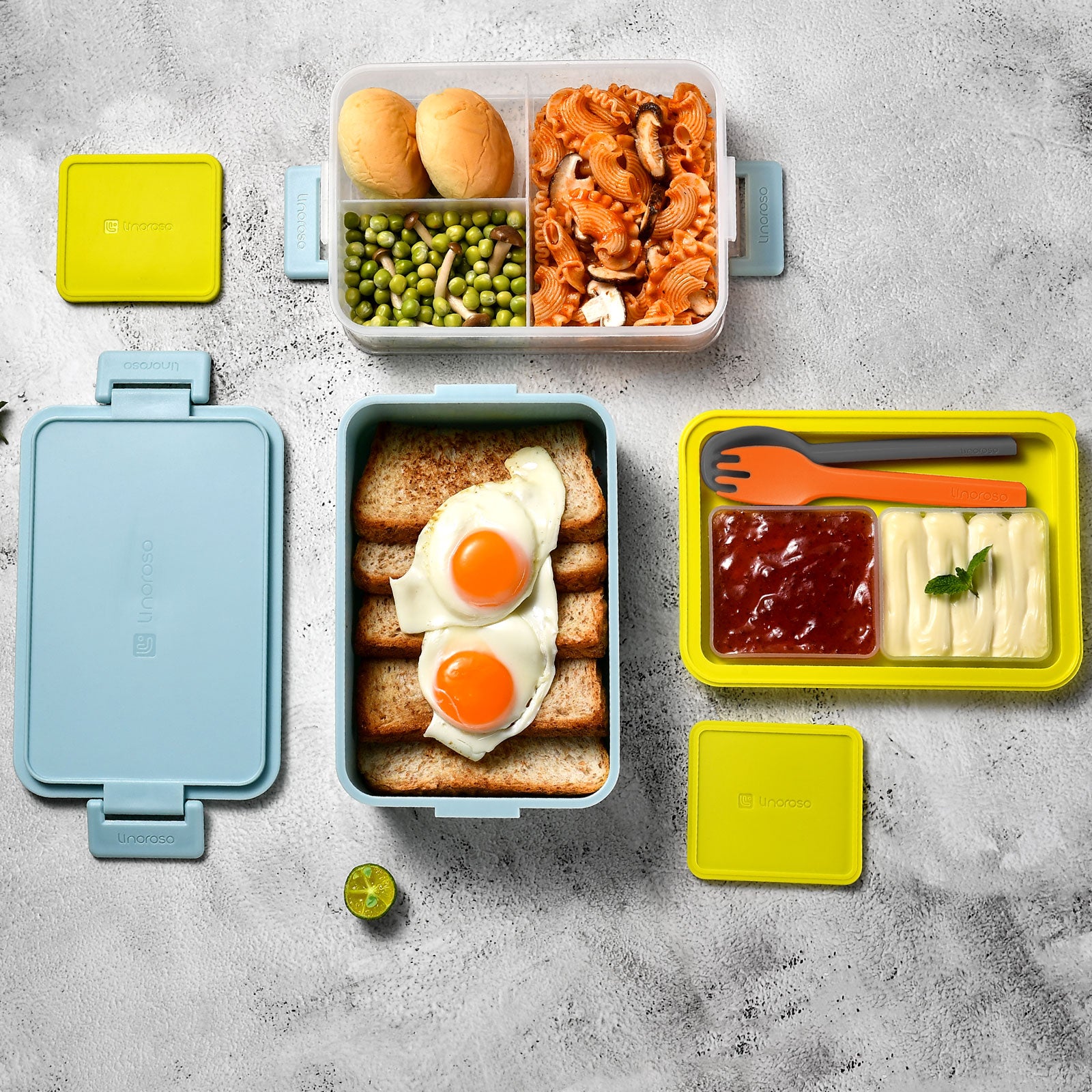 Linoroso All-in-One Stackable Bento Lunch Box Linoroso Color: Canal Blue