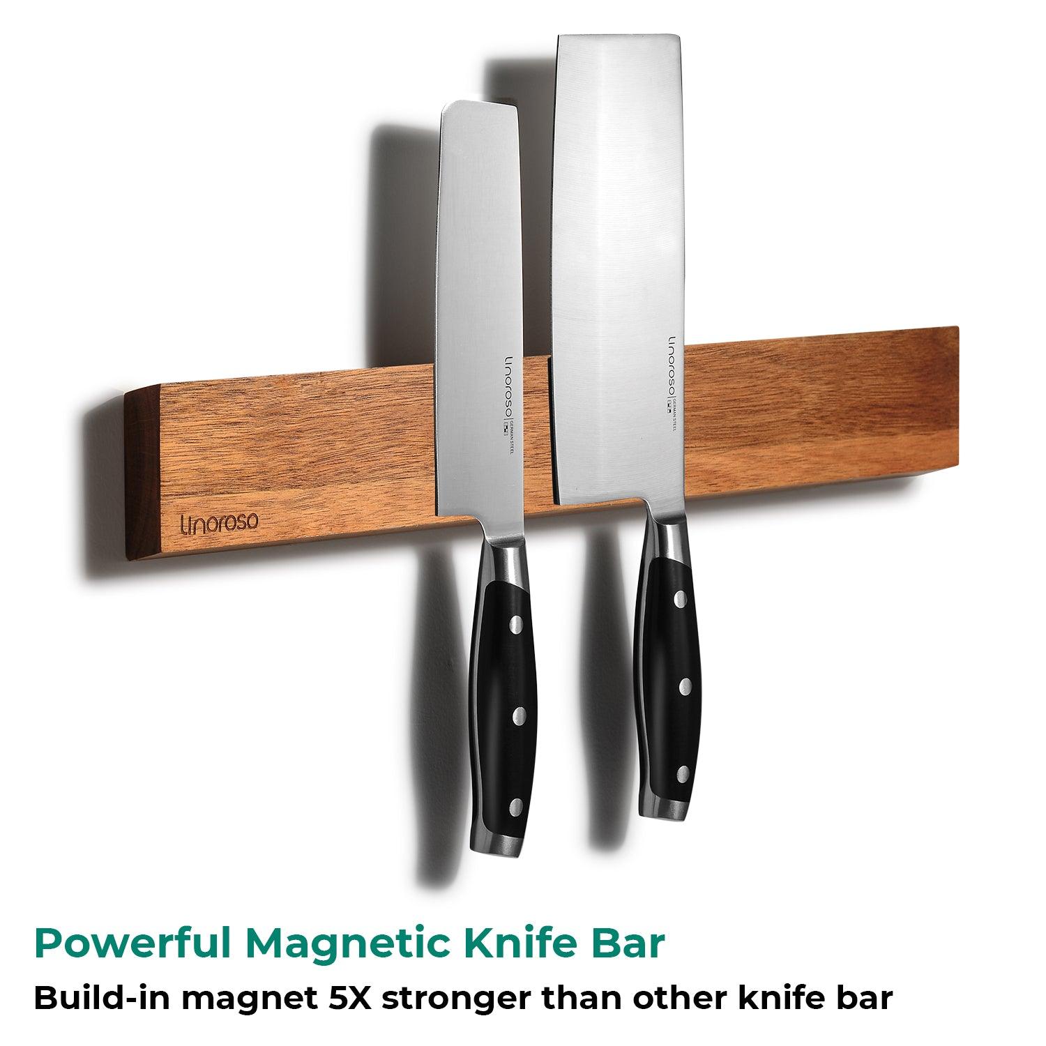 16 1/2 inch Wood Wall Mounted Magnetic Knife Strip