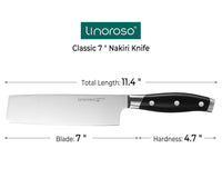 Linoroso Classic 7 inch Nakiri Knife - Linoroso 