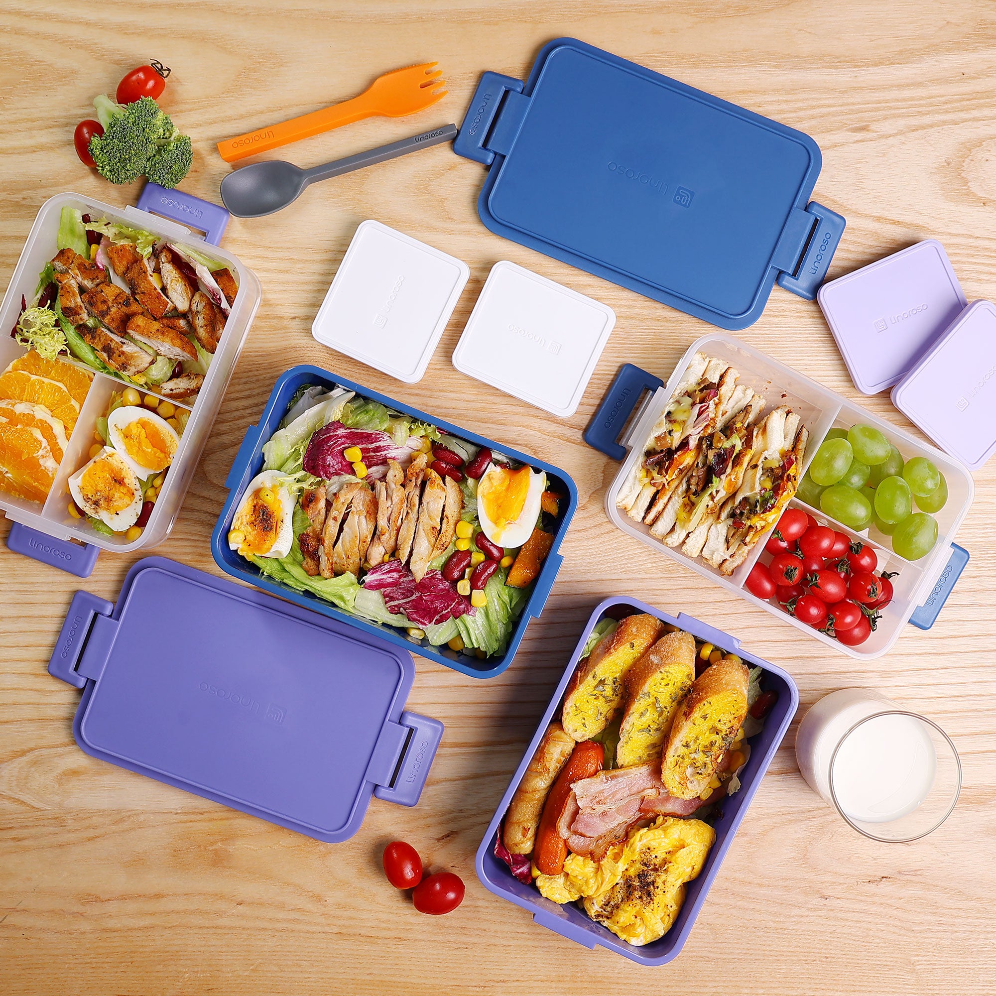Linoroso All-in-One Stackable Bento Lunch Box Linoroso Color: Classic Blue