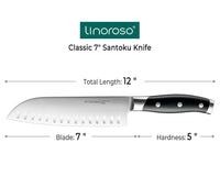 Linoroso Santoku Knife 7 inch -Classic Series - Linoroso 