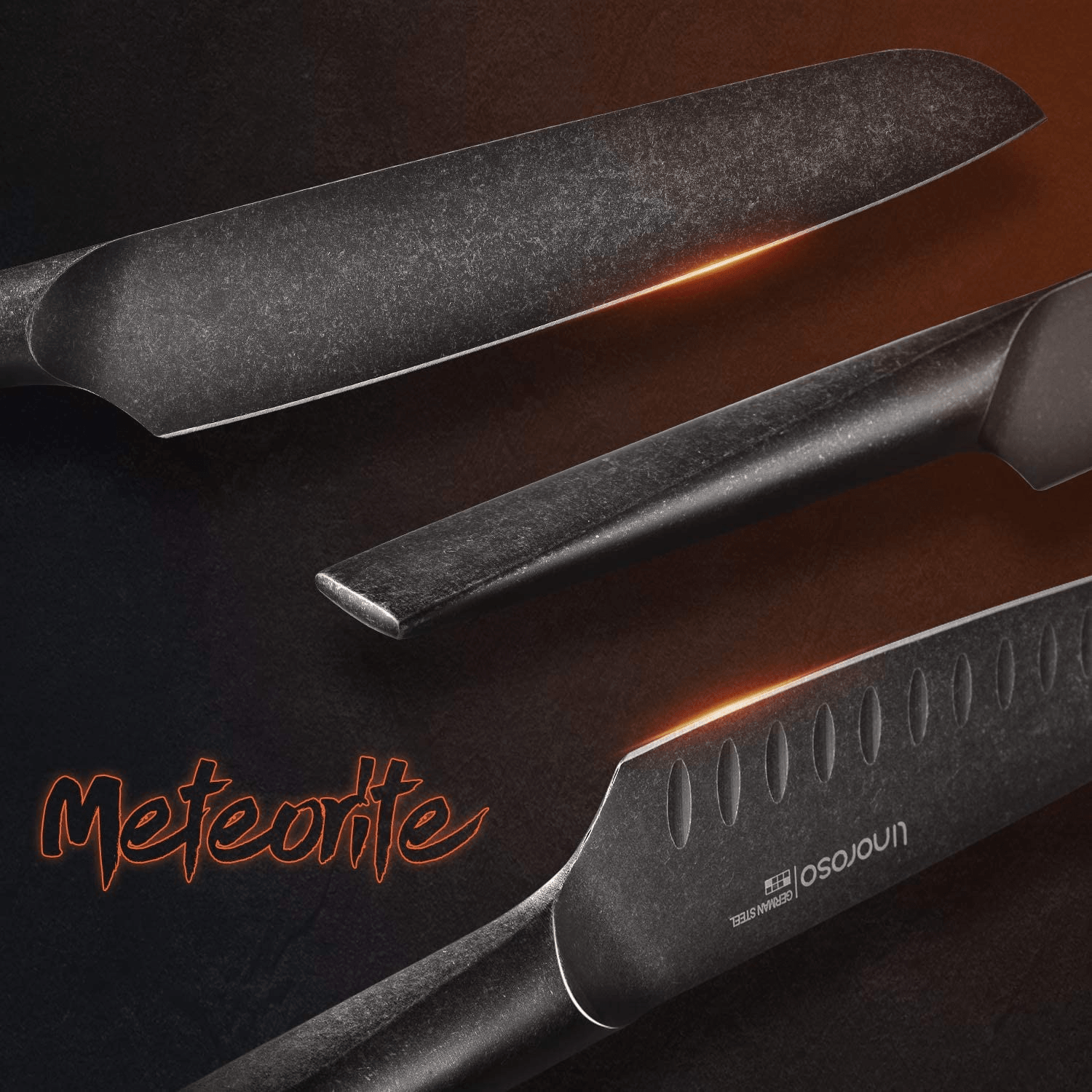 Linoroso 7 inch Santoku Knife - METEORITE Series - Linoroso 